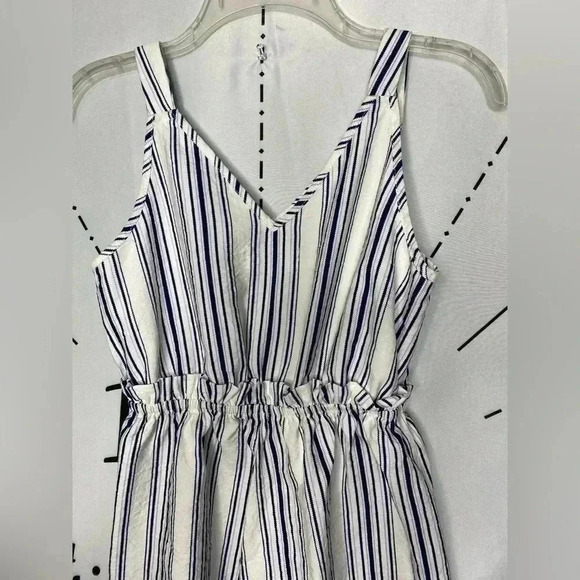 LF Seek the Label Blue & White Striped Paper-bag Waist Romper - Picture 8 of 9
